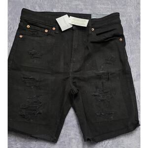 American Eagle AirFlex Black Distressed Jean Shorts Men’s 30 NWT